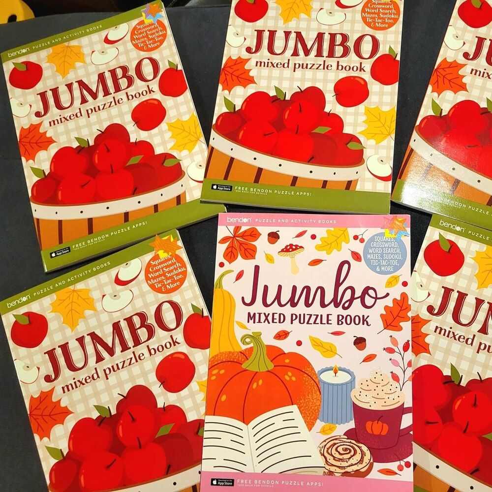 6 Fall mixed puzzle activity books